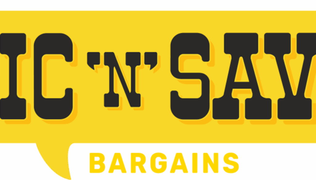 logo with words: Pic 'N' Save Bargains