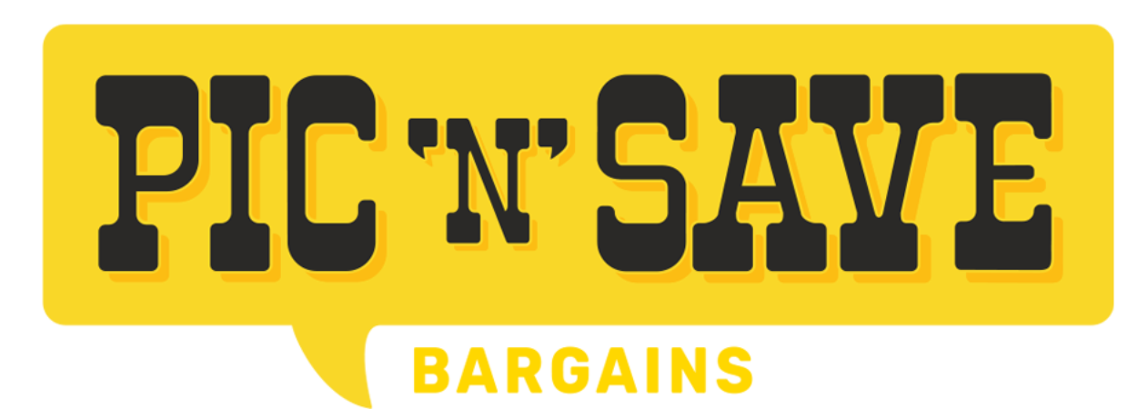 logo with words: Pic 'N' Save Bargains