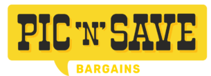 logo with words: Pic 'N' Save Bargains
